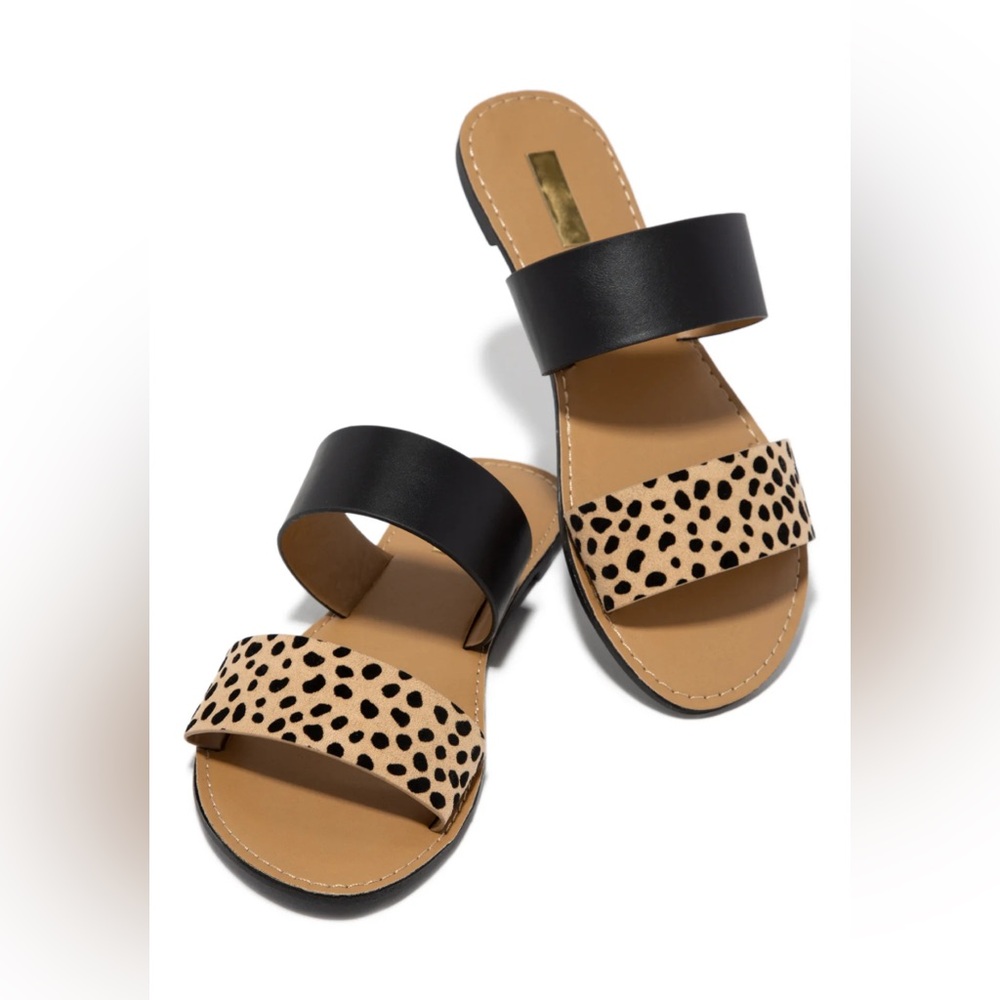 Qupid Leopard and Black Sandals 8